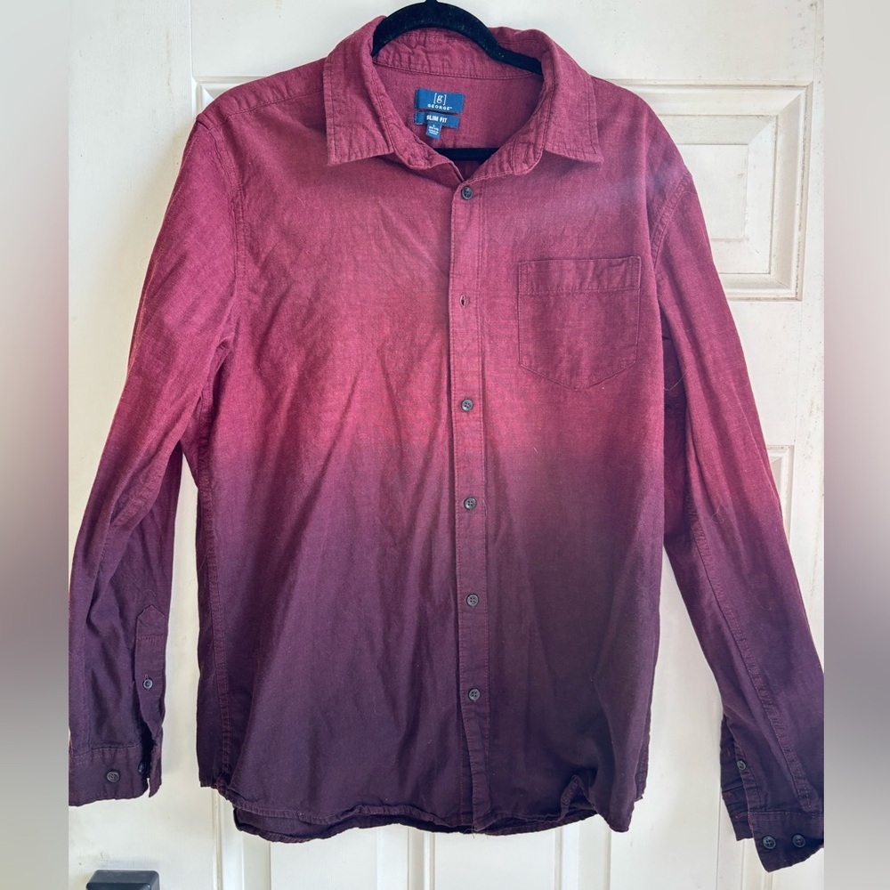 George Maroon Slim Fit Shirt